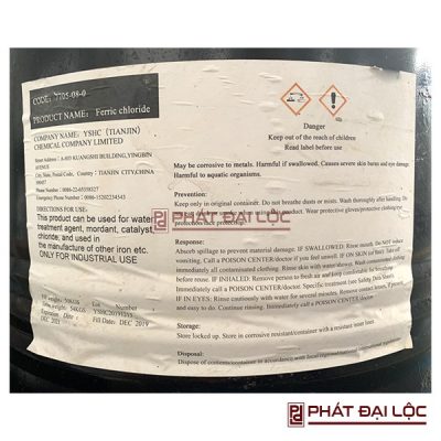 Phèn sắt III clorua FeCl3, Trung Quốc, 50 kg/thùng